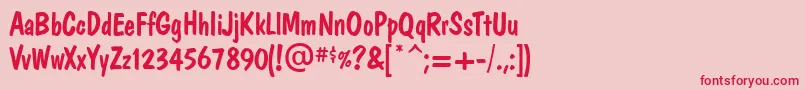 DomVeryCasual Font – Red Fonts on Pink Background