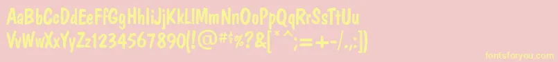 Police DomVeryCasual – polices jaunes sur fond rose