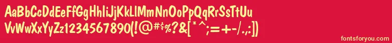 フォントDomVeryCasual – 黄色の文字、赤い背景