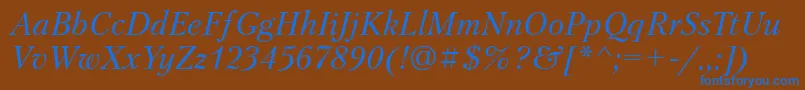 PetersburgtttItalic Font – Blue Fonts on Brown Background