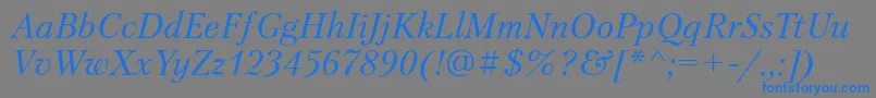 PetersburgtttItalic Font – Blue Fonts on Gray Background