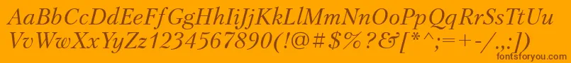 PetersburgtttItalic Font – Brown Fonts on Orange Background