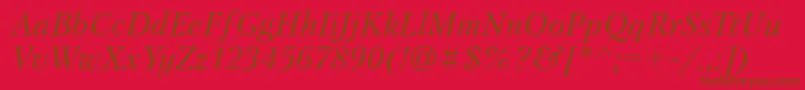 PetersburgtttItalic Font – Brown Fonts on Red Background