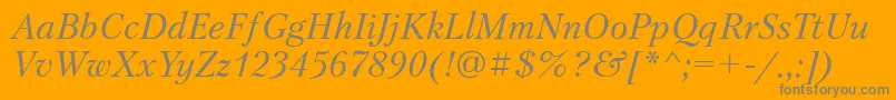 PetersburgtttItalic-Schriftart – Graue Schriften auf orangefarbenem Hintergrund