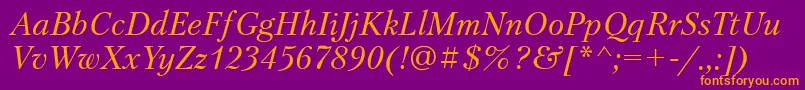 PetersburgtttItalic Font – Orange Fonts on Purple Background