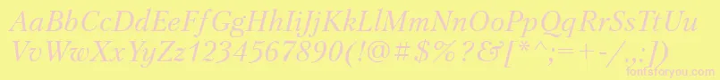 PetersburgtttItalic Font – Pink Fonts on Yellow Background