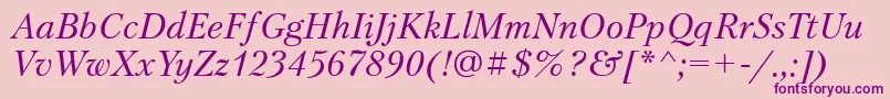 PetersburgtttItalic Font – Purple Fonts on Pink Background