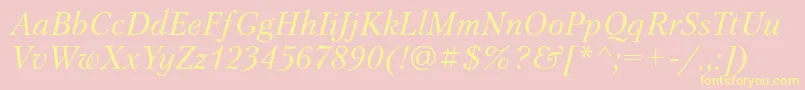 PetersburgtttItalic Font – Yellow Fonts on Pink Background