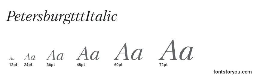 Размеры шрифта PetersburgtttItalic