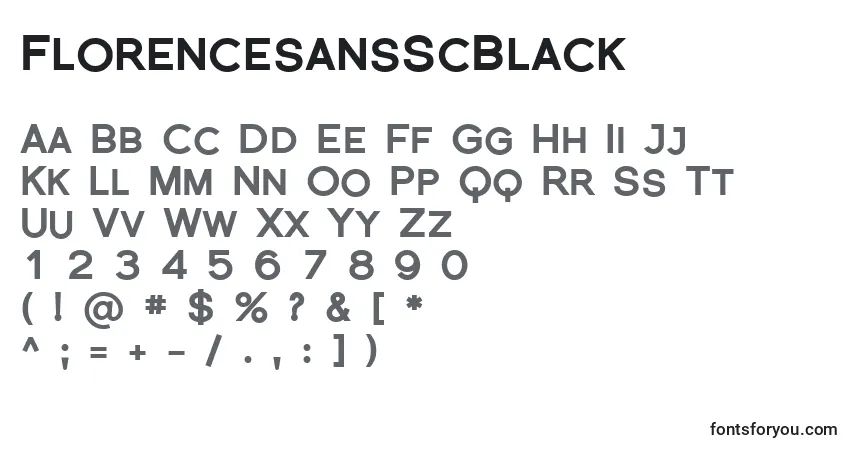 Шрифт FlorencesansScBlack – алфавит, цифры, специальные символы