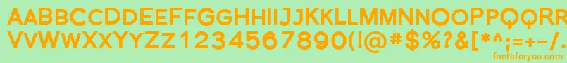 フォントFlorencesansScBlack – オレンジの文字が緑の背景にあります。