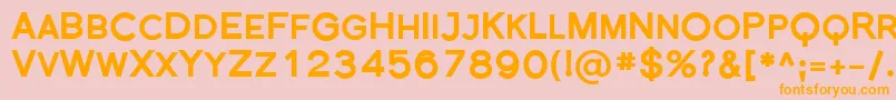 フォントFlorencesansScBlack – オレンジの文字がピンクの背景にあります。