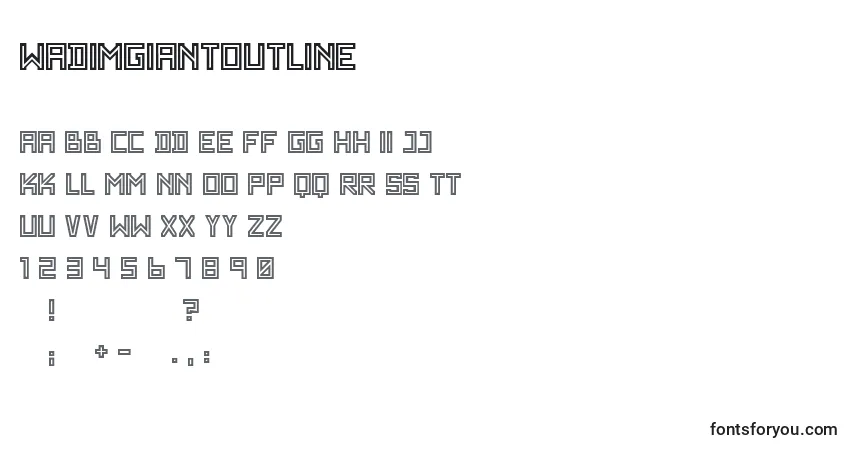 Schriftart WadimGiantOutline – Alphabet, Zahlen, spezielle Symbole
