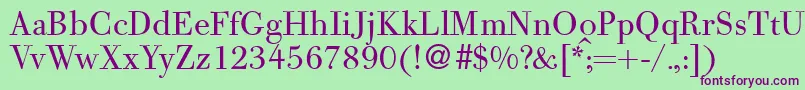 BodoolddbNormal Font – Purple Fonts on Green Background