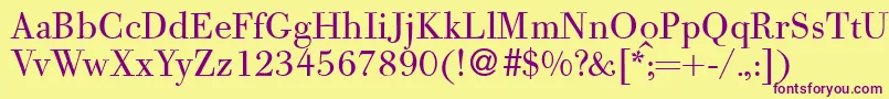 BodoolddbNormal Font – Purple Fonts on Yellow Background