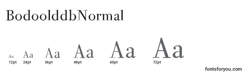Размеры шрифта BodoolddbNormal