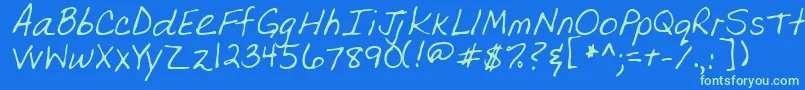 OlgaRegular Font – Green Fonts on Blue Background