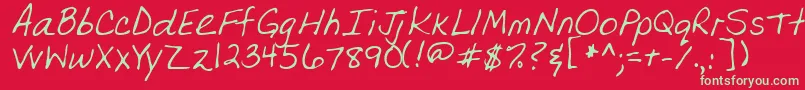 OlgaRegular Font – Green Fonts on Red Background