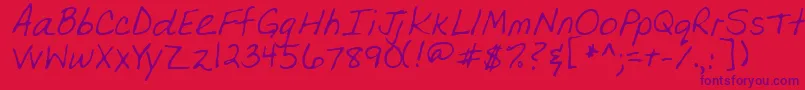 OlgaRegular Font – Purple Fonts on Red Background