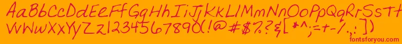 OlgaRegular Font – Red Fonts on Orange Background