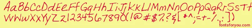 OlgaRegular Font – Red Fonts on Yellow Background