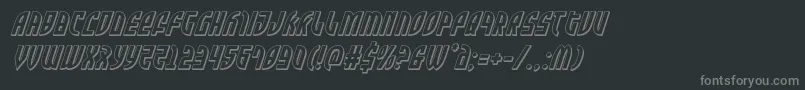 Zonerider3Dital Font – Gray Fonts on Black Background