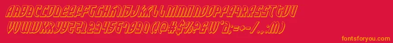 Zonerider3Dital Font – Orange Fonts on Red Background