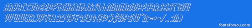 Zonerider3Dital-Schriftart – Rosa Schriften auf blauem Hintergrund