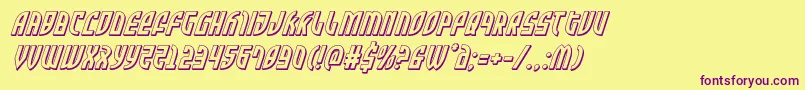 Zonerider3Dital Font – Purple Fonts on Yellow Background