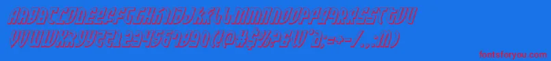 Zonerider3Dital-Schriftart – Rote Schriften auf blauem Hintergrund