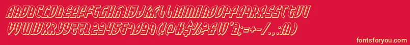 Zonerider3Dital Font – Yellow Fonts on Red Background