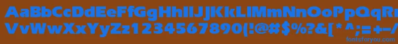 EriBlackNormal Font – Blue Fonts on Brown Background
