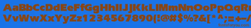 EriBlackNormal Font – Brown Fonts on Blue Background