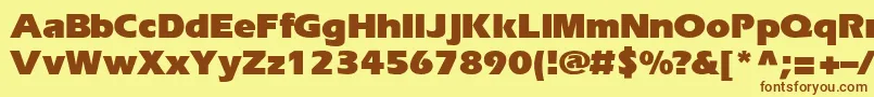 EriBlackNormal Font – Brown Fonts on Yellow Background