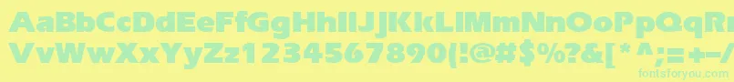 フォントEriBlackNormal – 黄色い背景に緑の文字