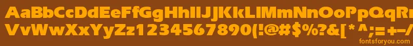 EriBlackNormal-Schriftart – Orangefarbene Schriften auf braunem Hintergrund