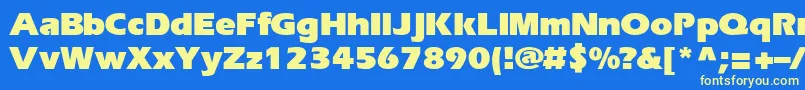 EriBlackNormal Font – Yellow Fonts on Blue Background