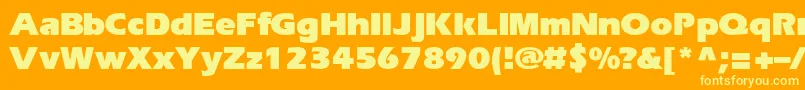 EriBlackNormal Font – Yellow Fonts on Orange Background