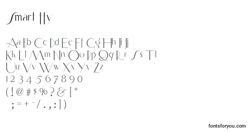 Schriftart Smart ffy – Alphabet, Zahlen, spezielle Symbole
