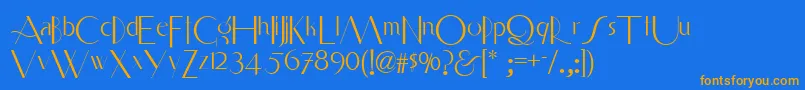 Smart ffy Font – Orange Fonts on Blue Background