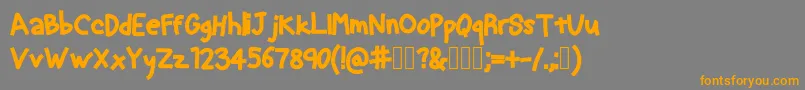 フォントAnimated – オレンジの文字は灰色の背景にあります。