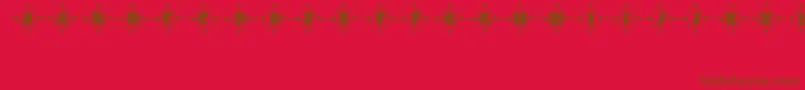 ShoppingCenterJl-Schriftart – Braune Schriften auf rotem Hintergrund