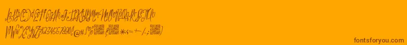フォントNorthernmontgomery – オレンジの背景に茶色のフォント