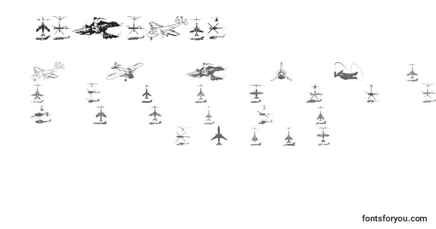 Fuente Aircraft2 - alfabeto, números, caracteres especiales