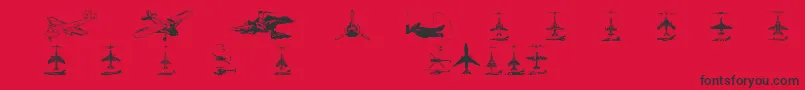 Aircraft2 Font – Black Fonts on Red Background
