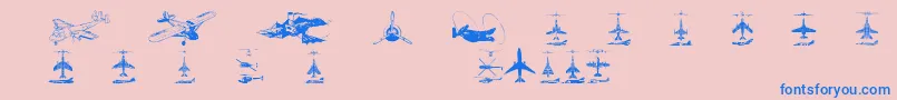Aircraft2 Font – Blue Fonts on Pink Background