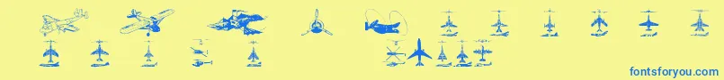 Aircraft2 Font – Blue Fonts on Yellow Background