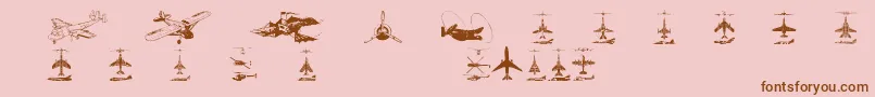 Aircraft2 Font – Brown Fonts on Pink Background