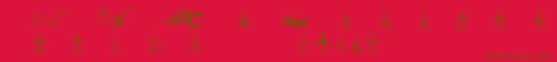 Aircraft2 Font – Brown Fonts on Red Background