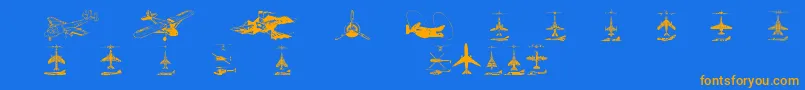 Aircraft2 Font – Orange Fonts on Blue Background